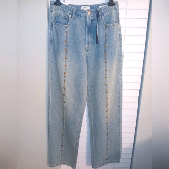 NWT Forever 21 90s Fit Jeans Studded High Rise Jeans Size 27 - Picture 2 of 4